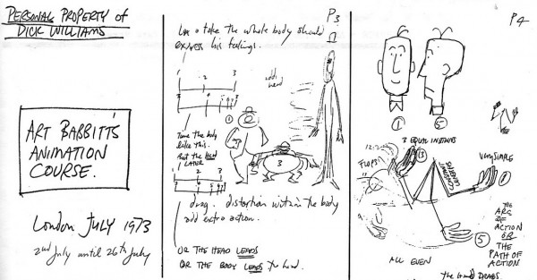 Notes by Richard Williams from Art Babbitt's animation lectures in late July 1973.  These would eventually become part of the blueprint for his book, The Animator's Survival Kit