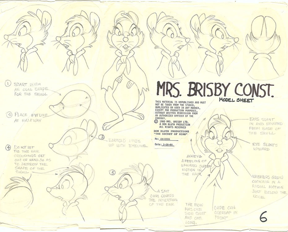 SecretofNIMH-Modelsheet | Traditional Animation