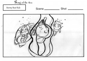 Stormy Boat Ride Storyboards by Tomm Moore