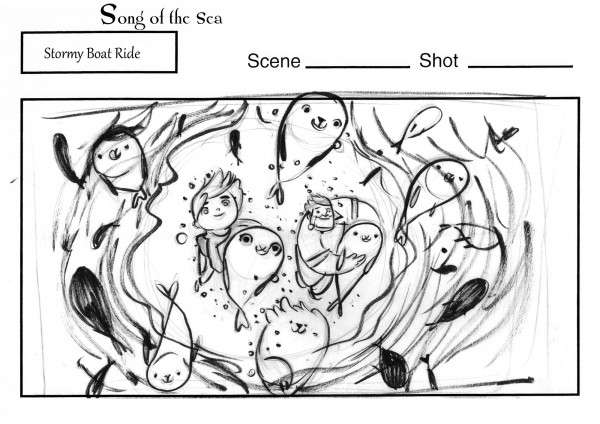Stormy Boat Ride Storyboards by Tomm Moore